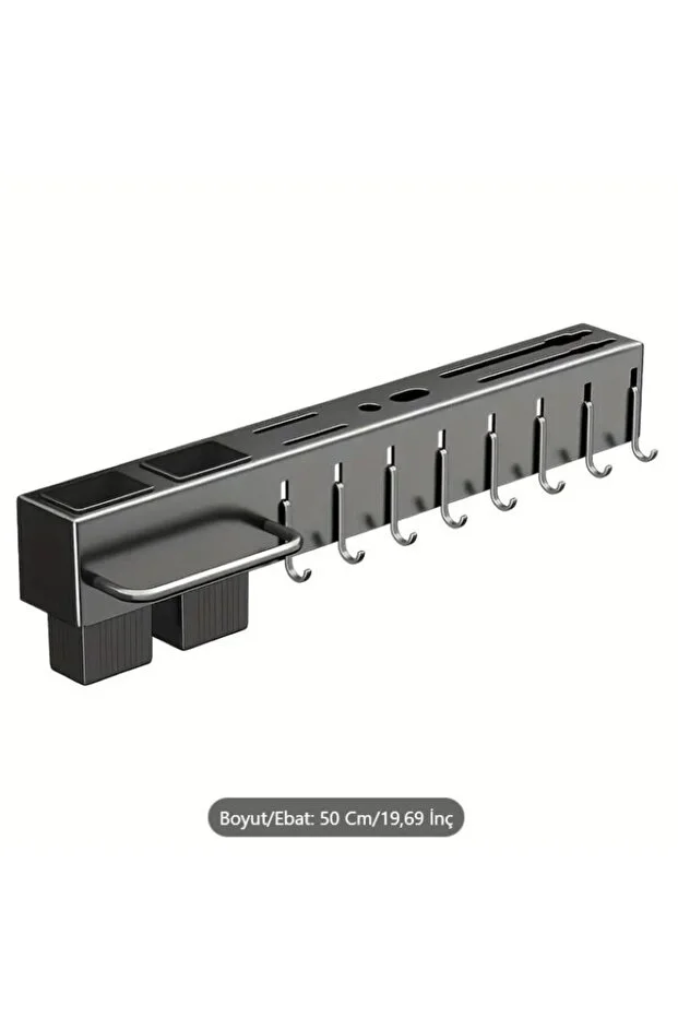 50 cm Mutfak Rafı Organizer Askılık Duvara Monte Kendinden Yapışkanlı Düzenleyici Delmeden Montaj